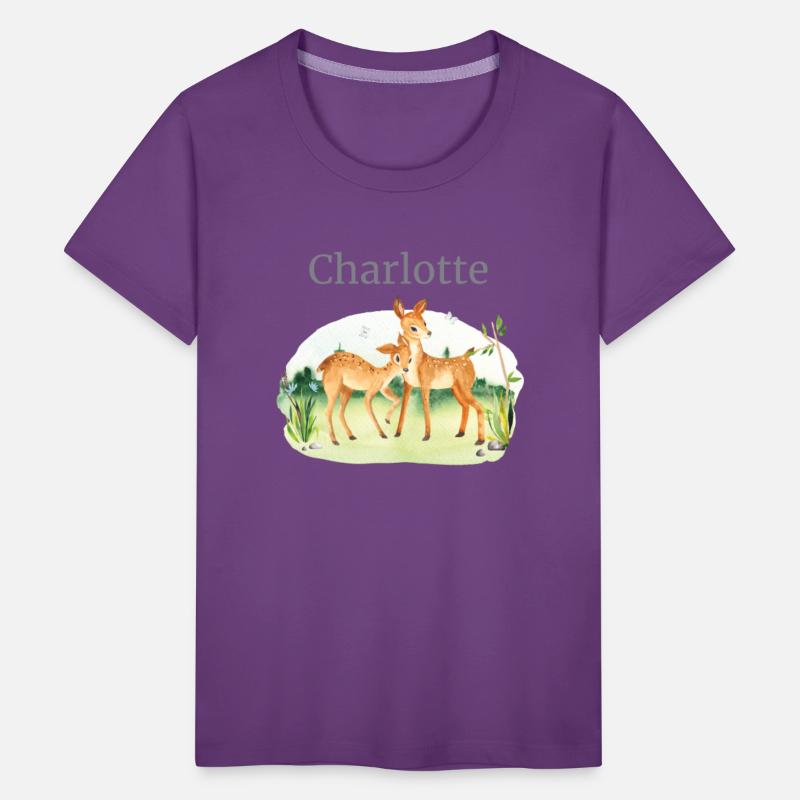 Forest Animal Deer Flowers Name Charlotte