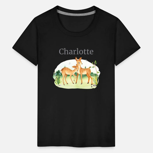Forest Animal Deer Flowers Name Charlotte