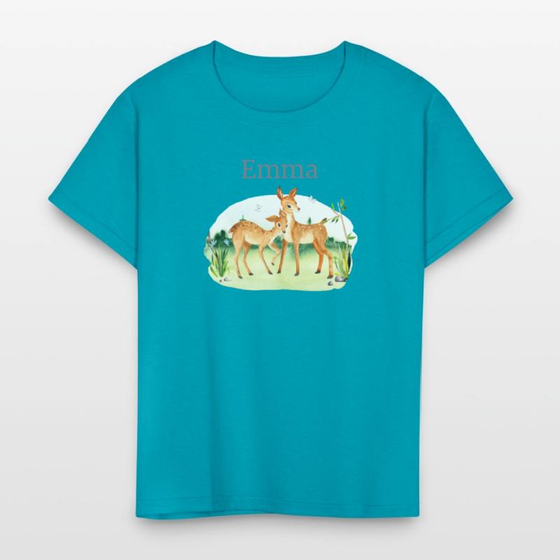 Forest Animal Deer Flowers Name Emma