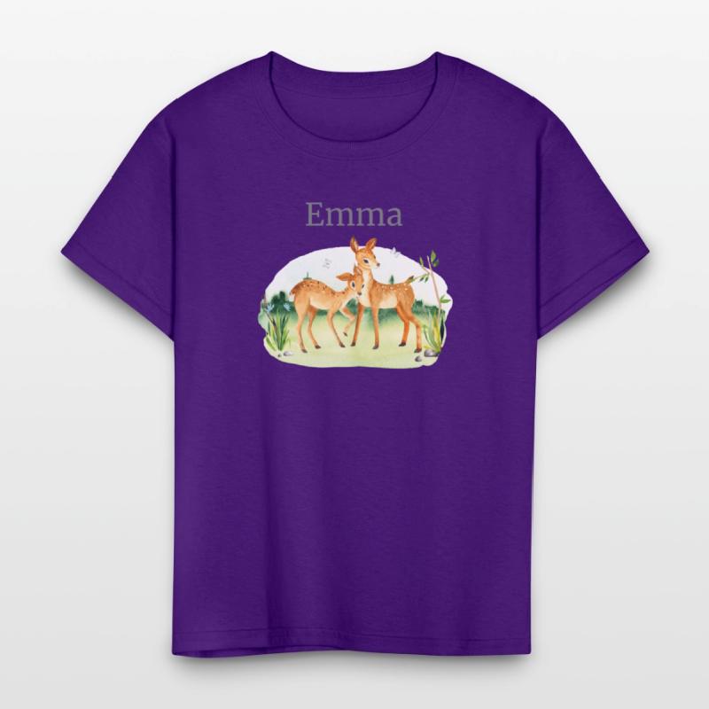 Forest Animal Deer Flowers Name Emma