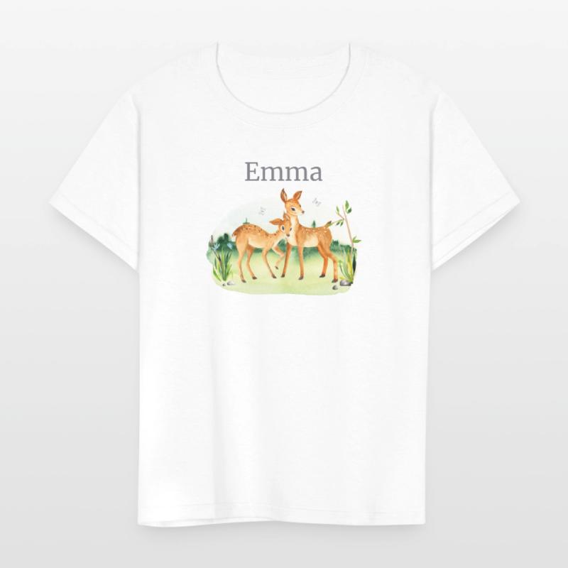 Forest Animal Deer Flowers Name Emma