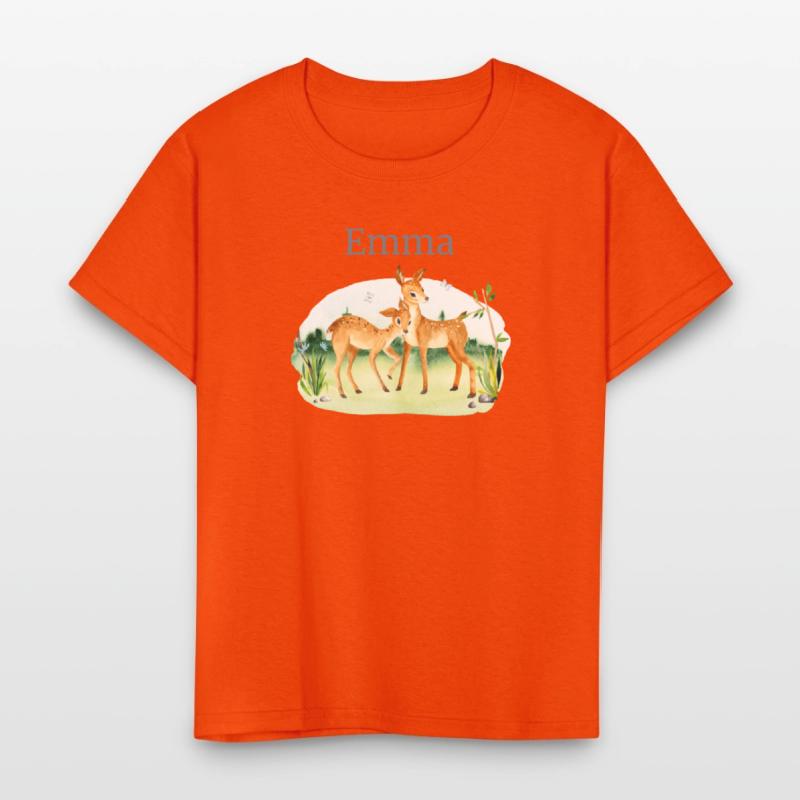 Forest Animal Deer Flowers Name Emma