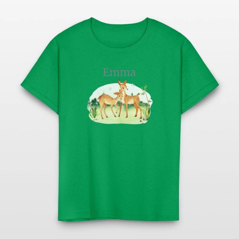 Forest Animal Deer Flowers Name Emma