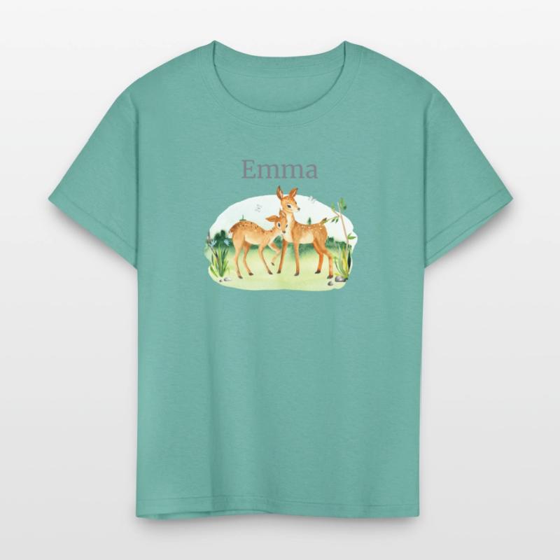 Forest Animal Deer Flowers Name Emma