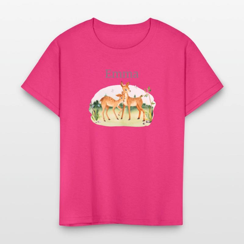 Forest Animal Deer Flowers Name Emma