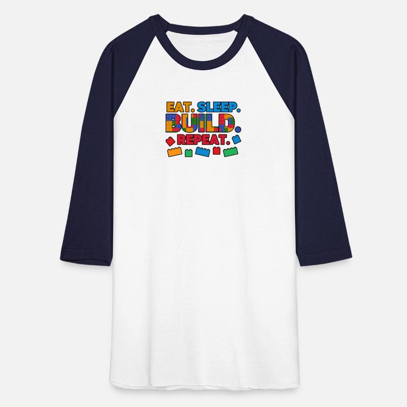 Funny Eat Sleep Build Repeat Building Blocks Men