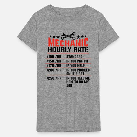 Funny Mechanic Hourly Rate Gift Shirt Labor Rates