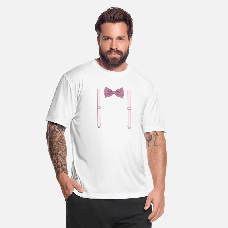 Funny Pink Bow Tie with Suspenders Perfect