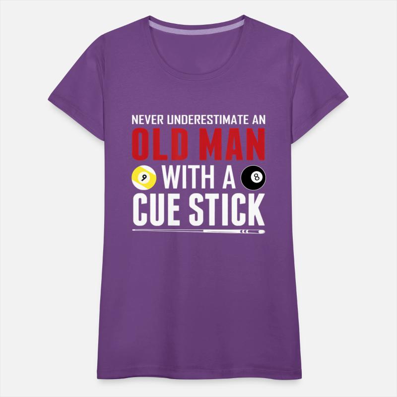 Funny Pool Billiards Player Old Man With Cue Stick