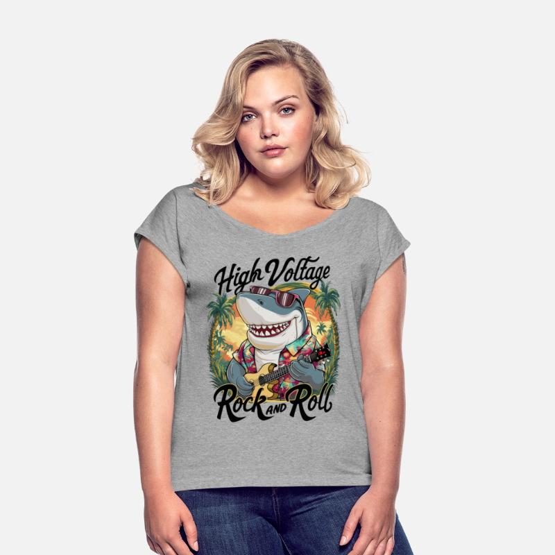 Funny shark with guitar summer beach holiday