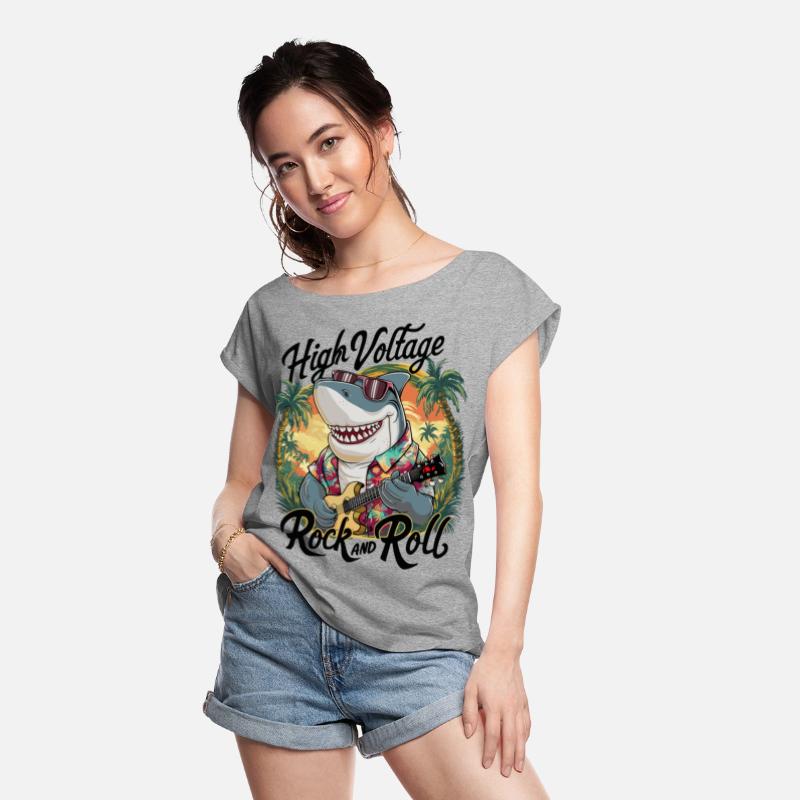 Funny shark with guitar summer beach holiday