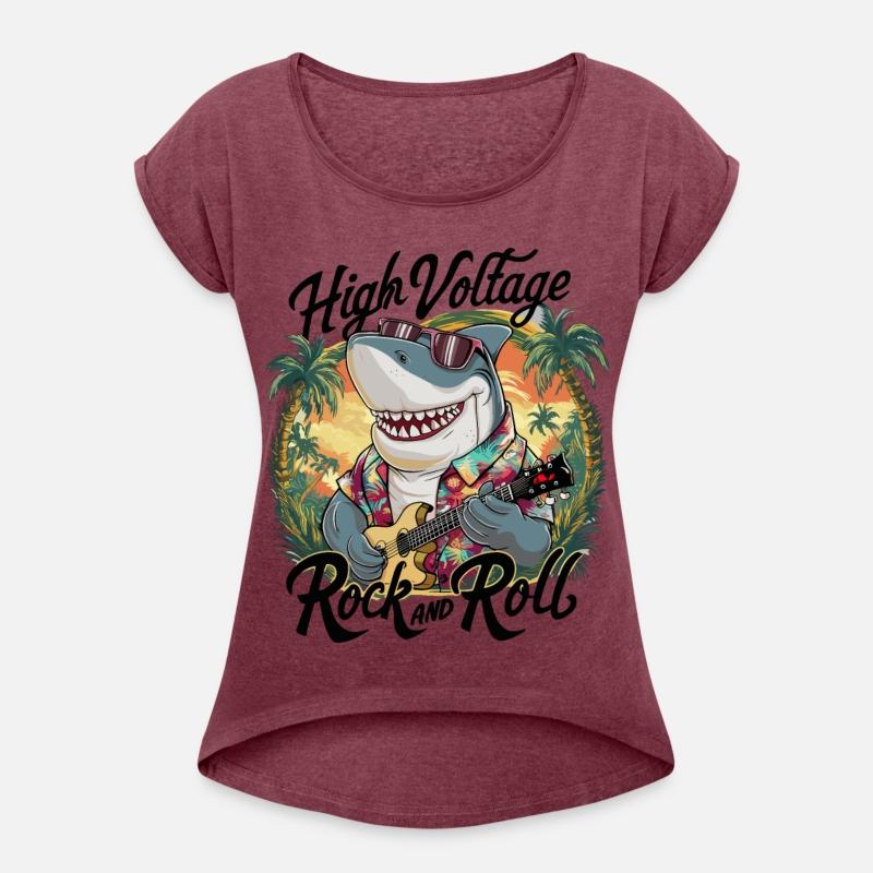 Funny shark with guitar summer beach holiday