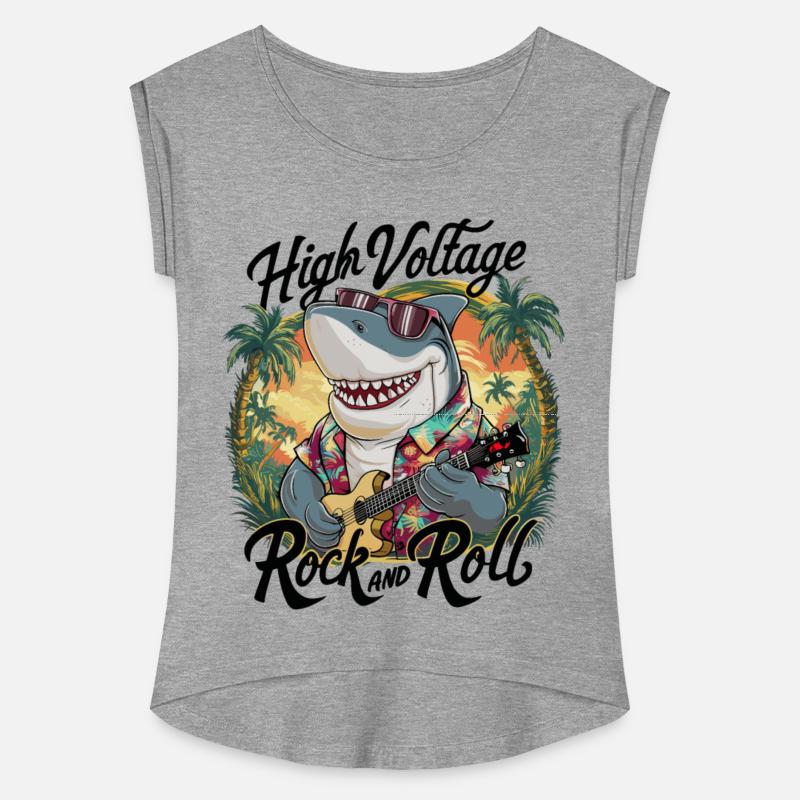 Funny shark with guitar summer beach holiday