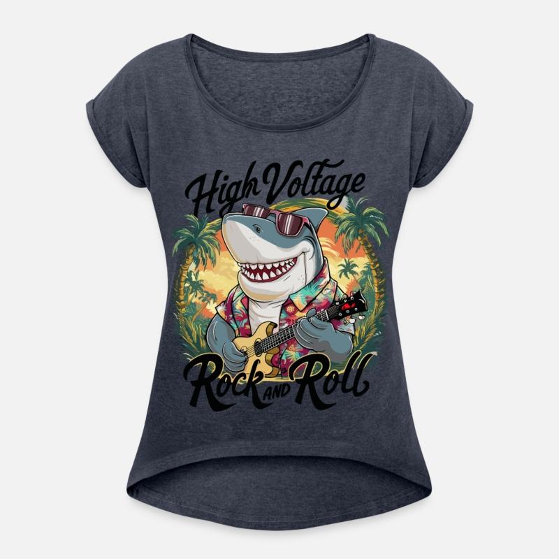 Funny shark with guitar summer beach holiday