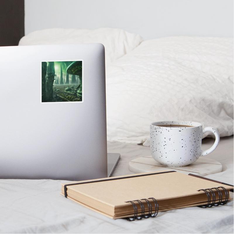 Futuristic Cityscape with Alien Planets