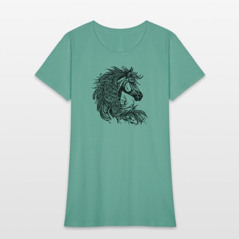 Galloping Horse With Mane In The Wind