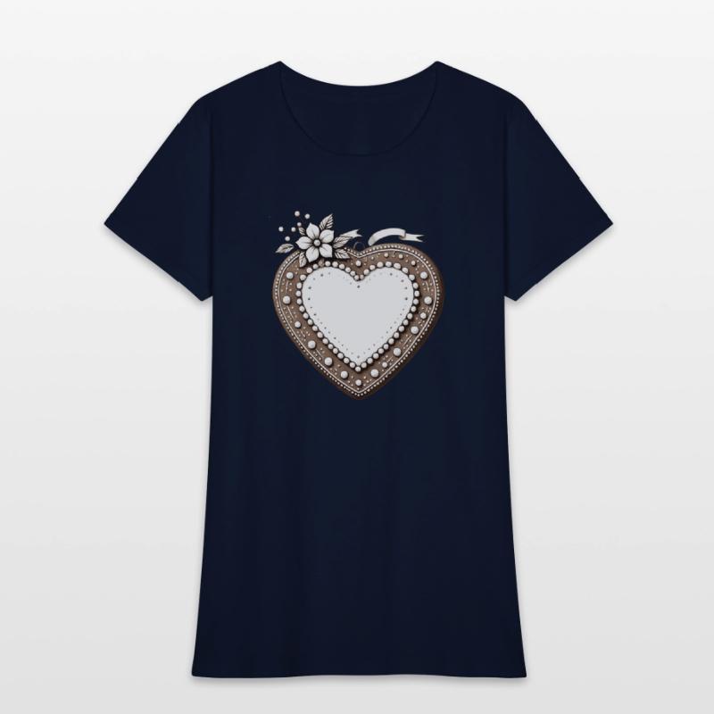 Gingerbread heart frame Tradition and love united