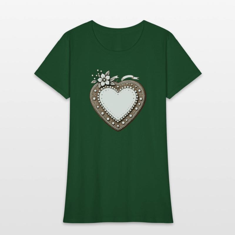 Gingerbread heart frame Tradition and love united