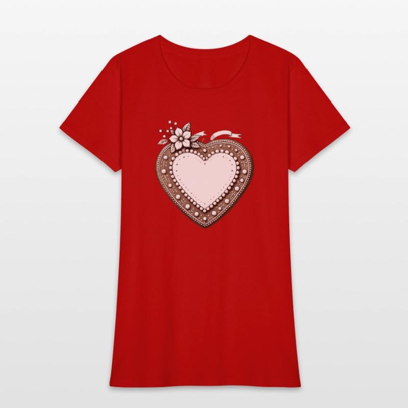 Gingerbread heart frame Tradition and love united