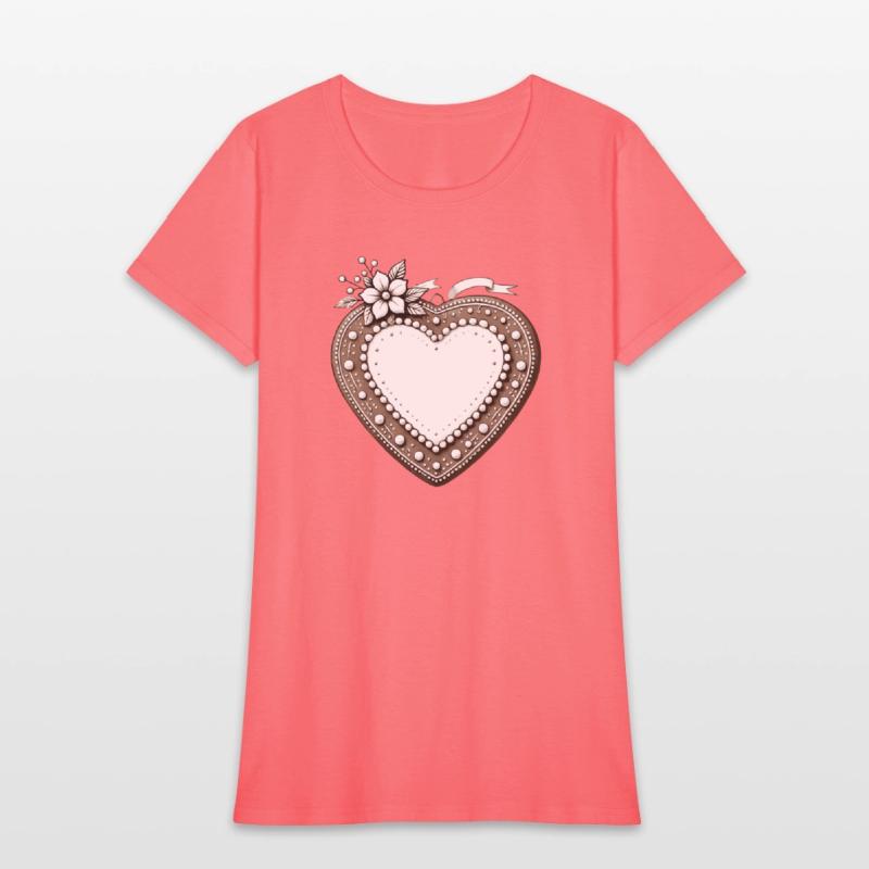 Gingerbread heart frame Tradition and love united