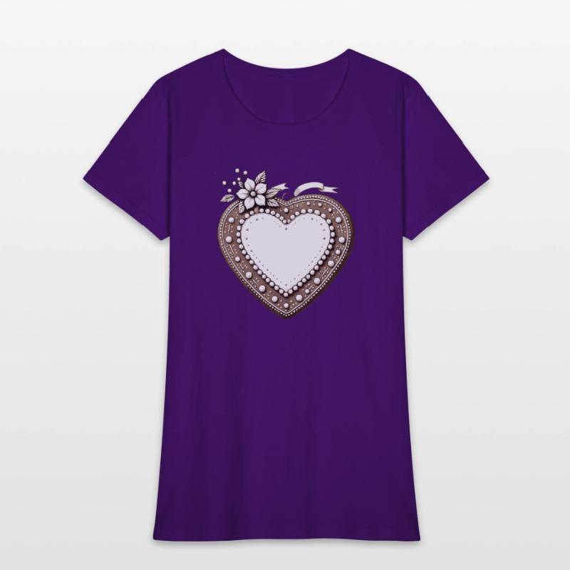 Gingerbread heart frame Tradition and love united