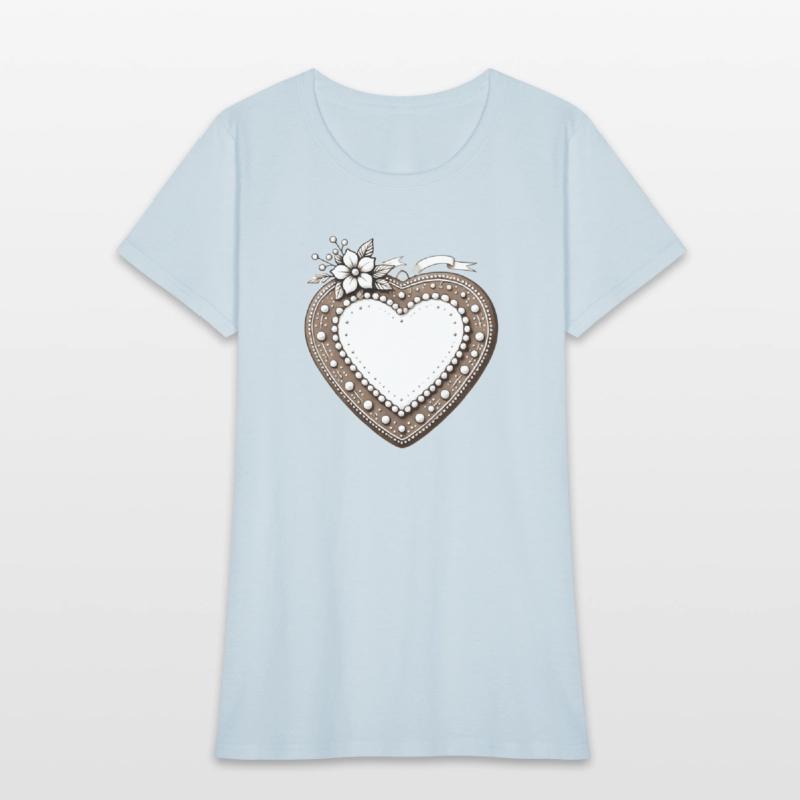 Gingerbread heart frame Tradition and love united