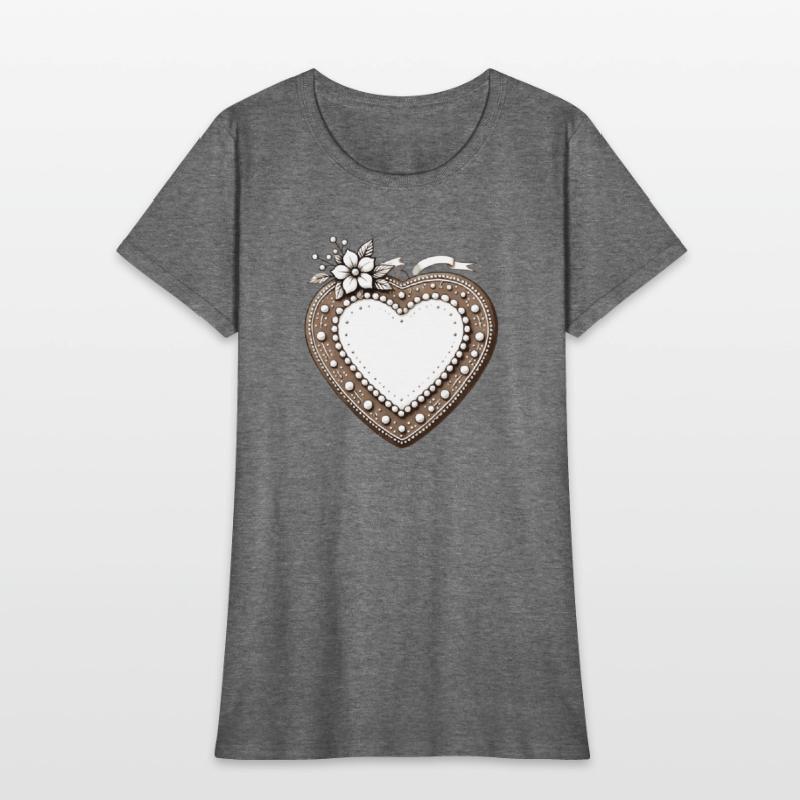 Gingerbread heart frame Tradition and love united