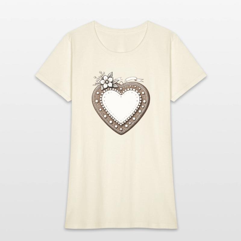 Gingerbread heart frame Tradition and love united