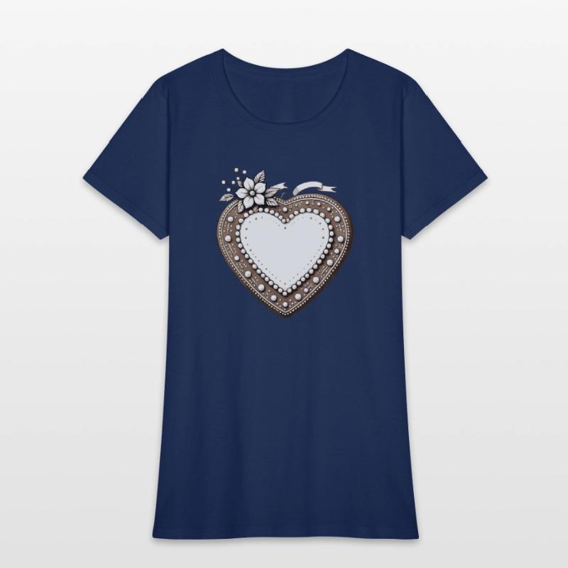 Gingerbread heart frame Tradition and love united