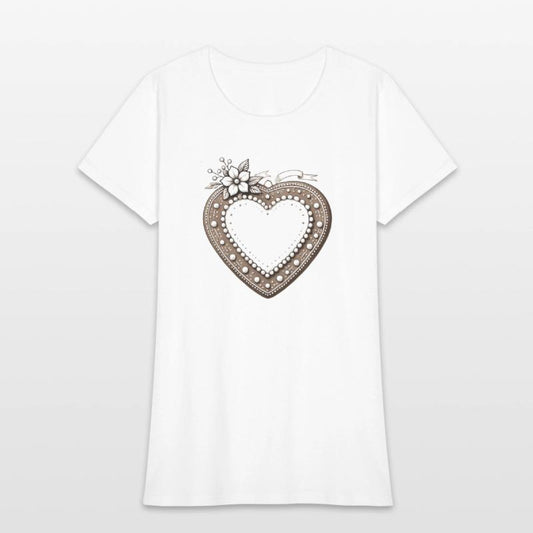 Gingerbread heart frame Tradition and love united