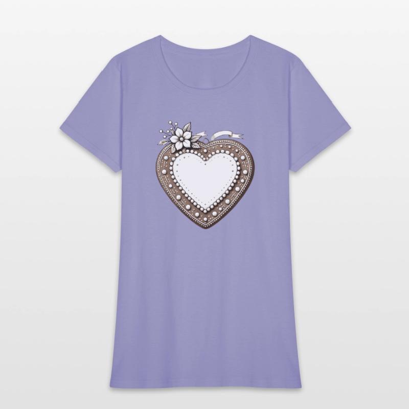 Gingerbread heart frame Tradition and love united