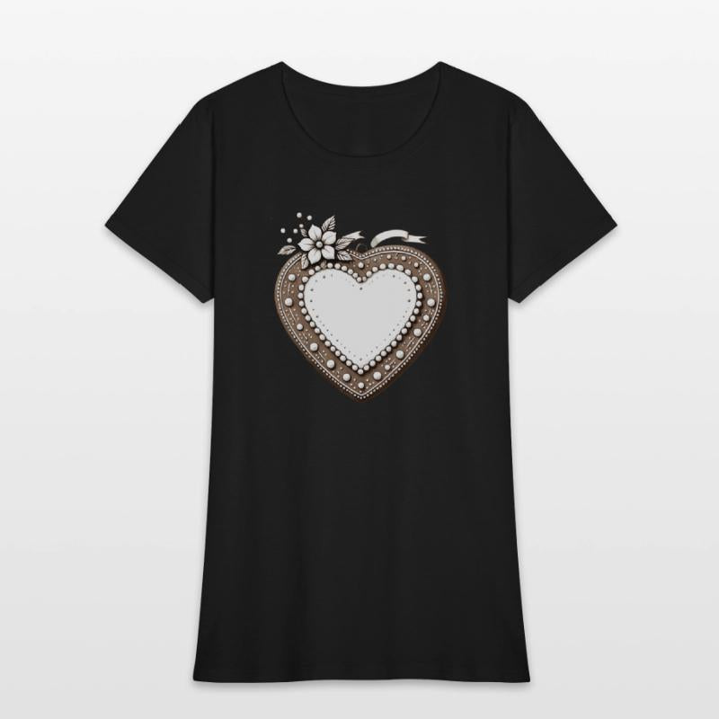 Gingerbread heart frame Tradition and love united