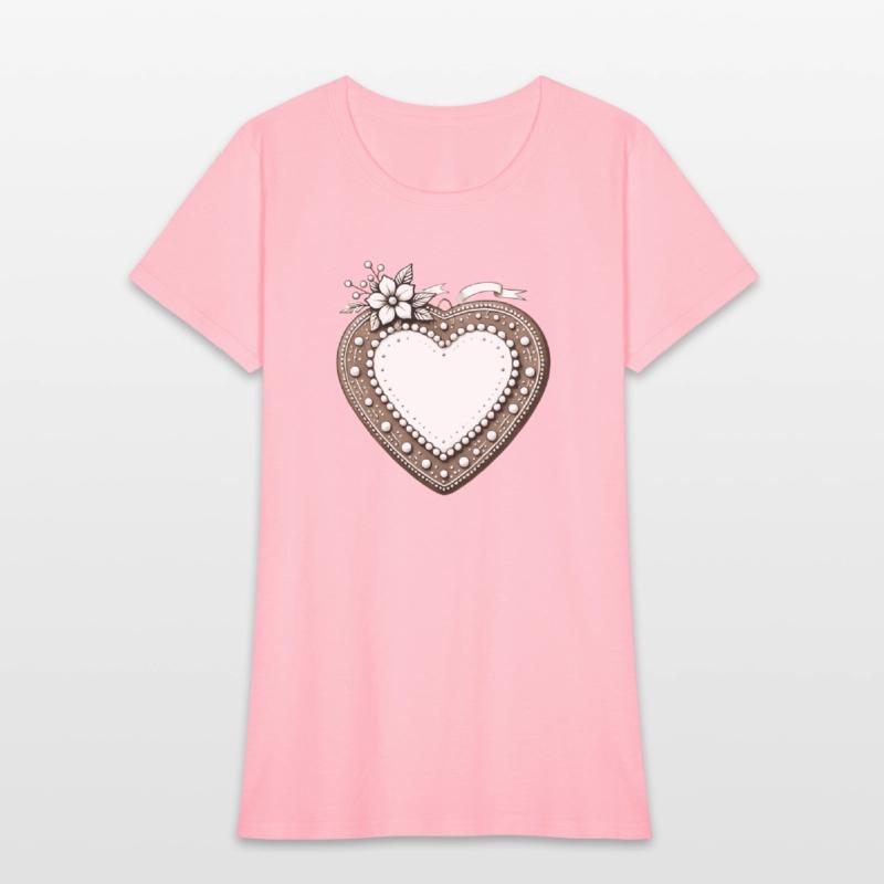 Gingerbread heart frame Tradition and love united