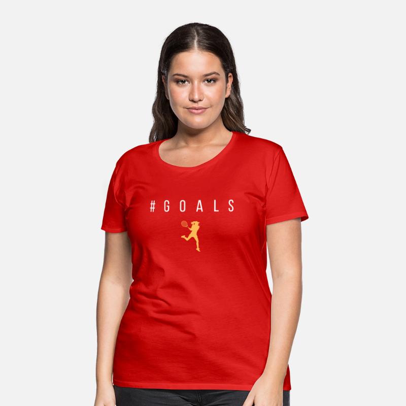 Goals - Text with Female Tennis Player Graphic Tee