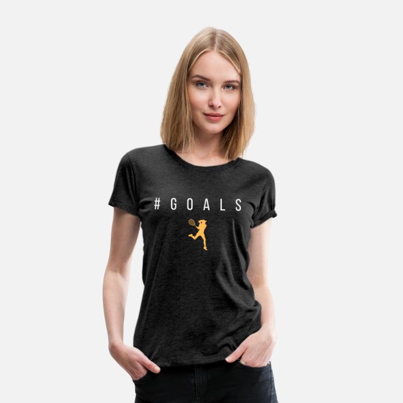 Goals - Text with Female Tennis Player Graphic Tee