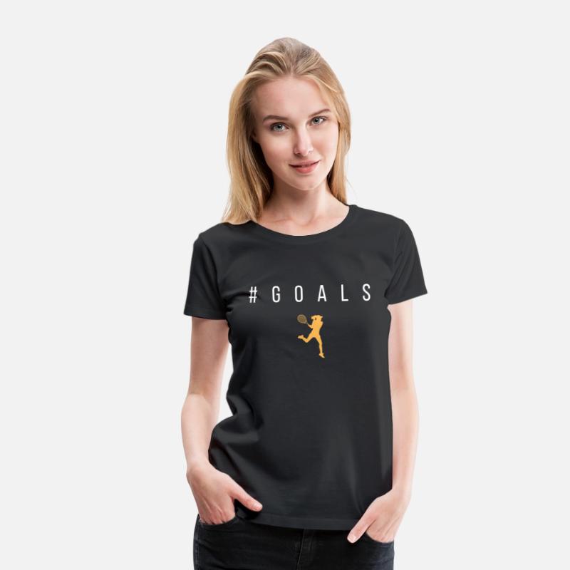 Goals - Text with Female Tennis Player Graphic Tee