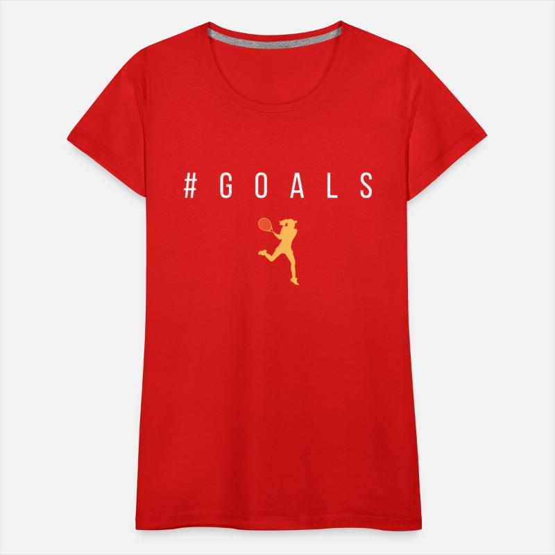 Goals - Text with Female Tennis Player Graphic Tee