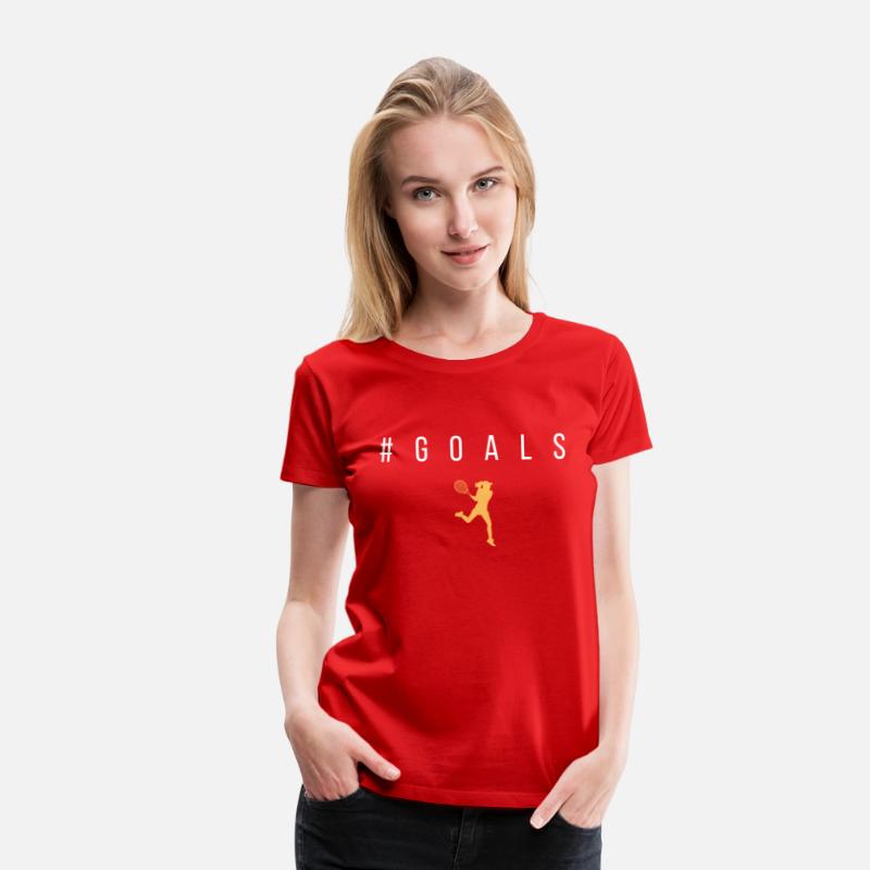 Goals - Text with Female Tennis Player Graphic Tee