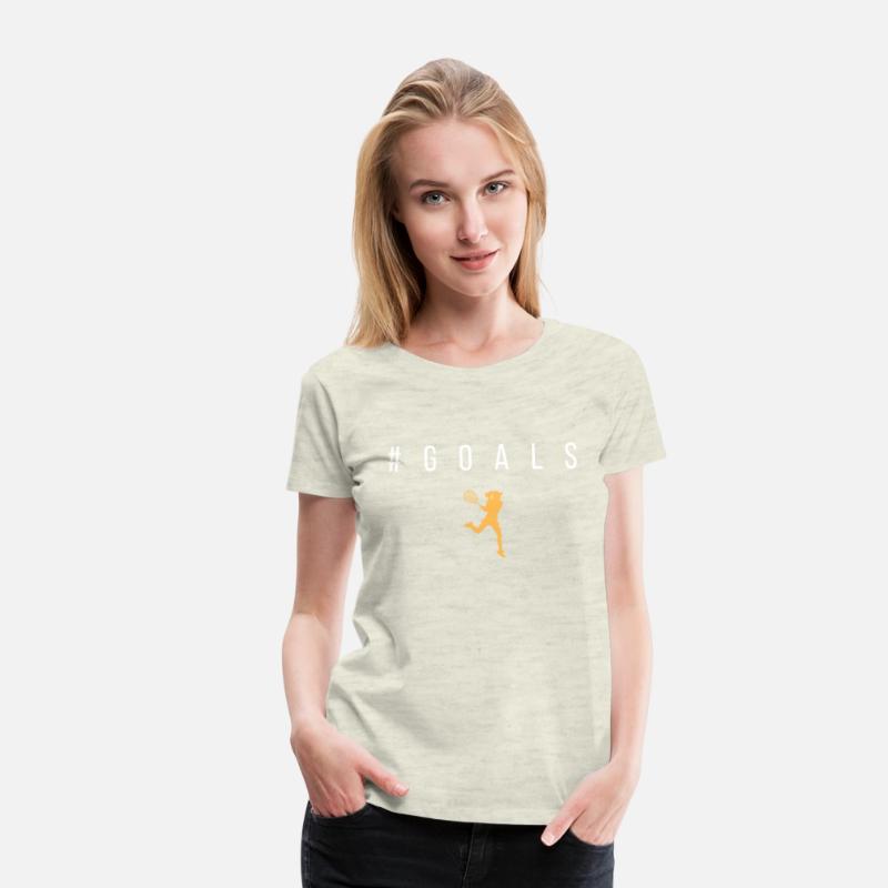 Goals - Text with Female Tennis Player Graphic Tee