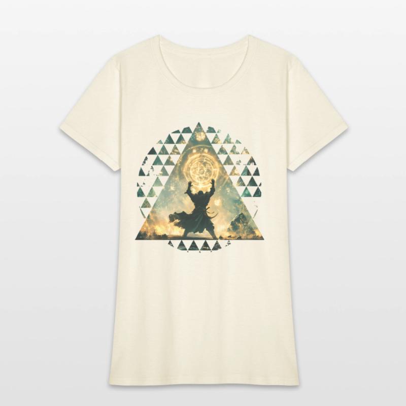 Golden Rune Magic With A Summoner Silhouette