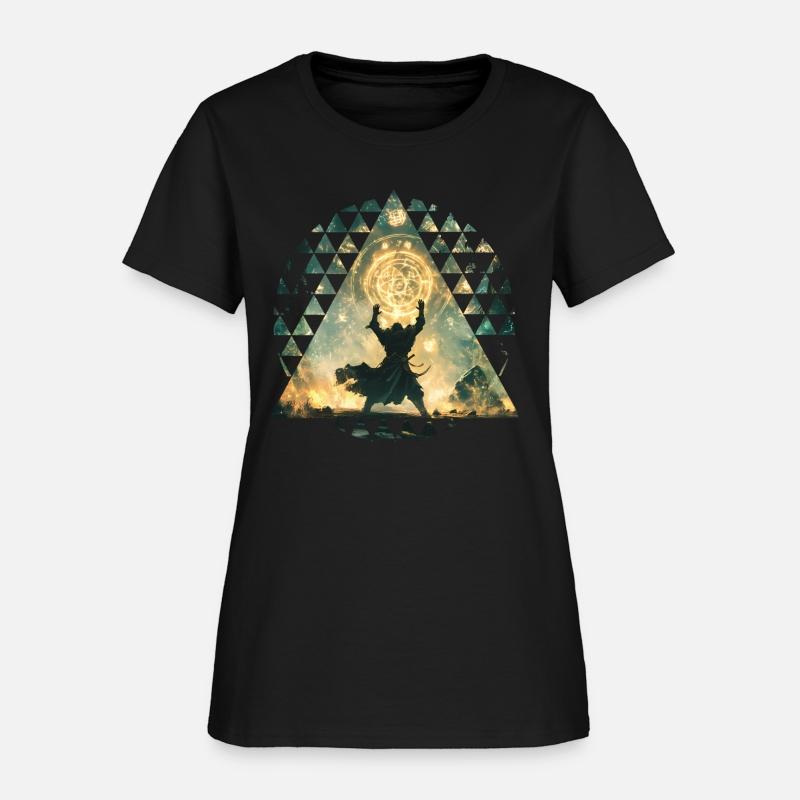 Golden Rune Magic With A Summoner Silhouette