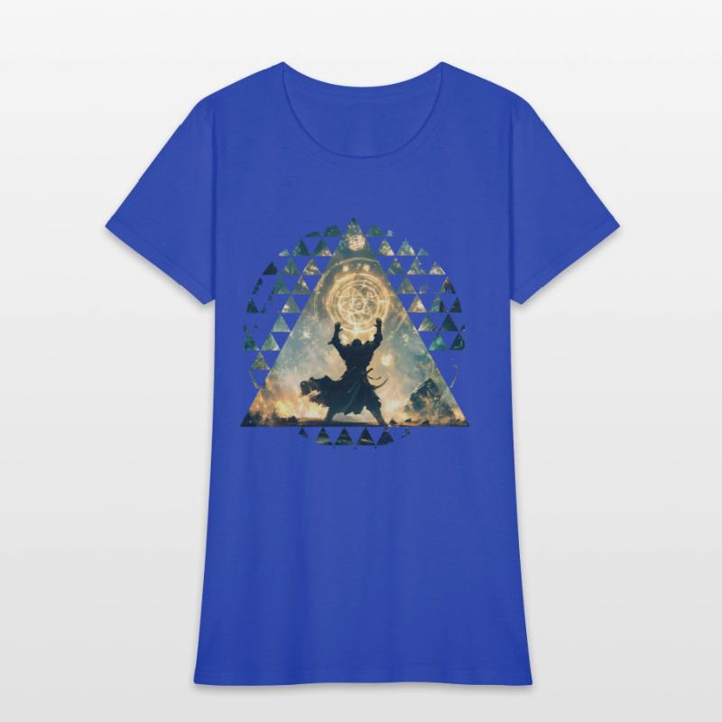 Golden Rune Magic With A Summoner Silhouette