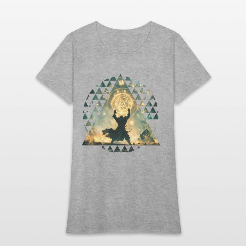 Golden Rune Magic With A Summoner Silhouette