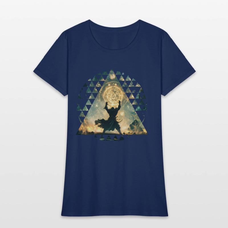 Golden Rune Magic With A Summoner Silhouette