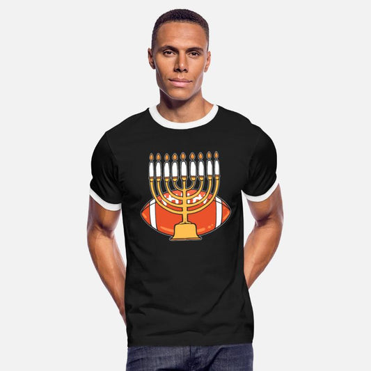 Hanukkah American Football Jewish Menorah Candles