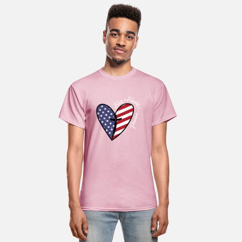 Heart Cross Faith Fourth 4th Of July Patriotic