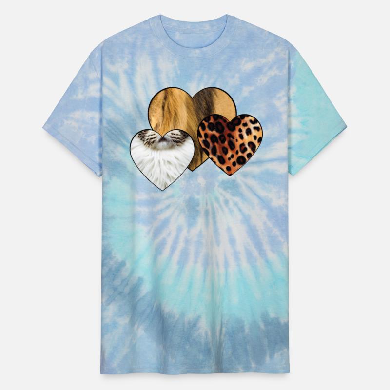 Hearts love Lion, cat, tiger lover T-shirts