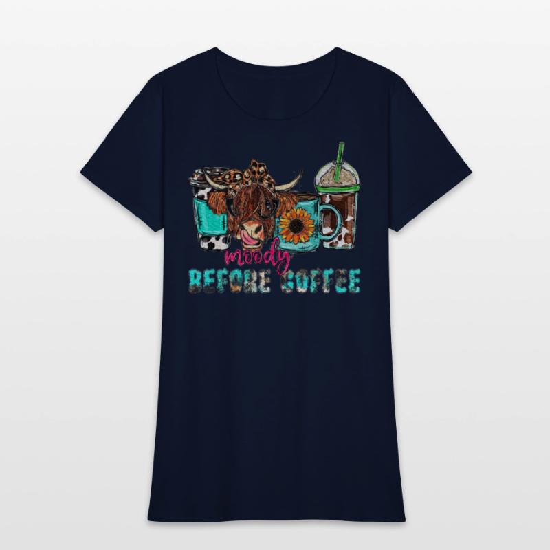 Highland Cow Moody Before Coffee Western Country