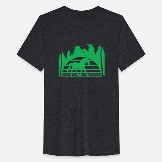 Horse Riding Lines Rider Sun Palm Trees Silhouette