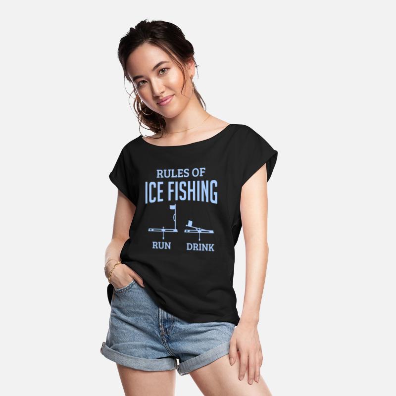 Ice Fishing Fisher Rules Run Drink Funny Gift Idea